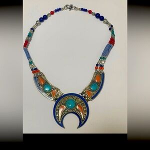 Tibetan Turquoise Lapis Lazuli Handmade Fashion Necklace – Unique Boho Design